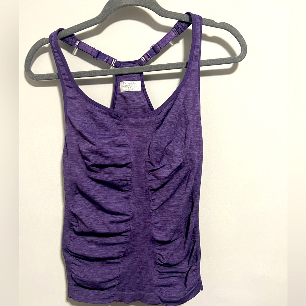 Athleta- women’s adjustable racer back tank. Purple, size XL
